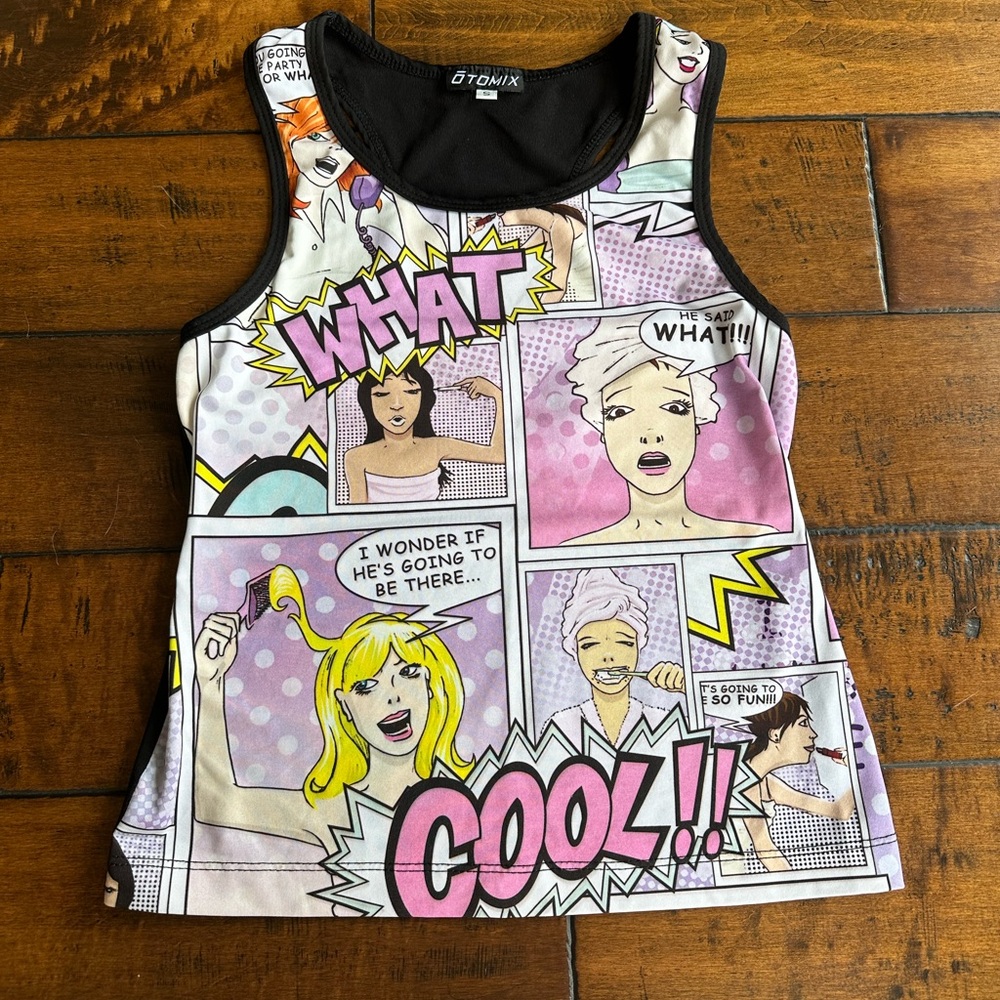 Comic book women’s yoga/workout tank top by Otomix size small
